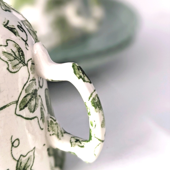 Burgess & Leigh IVY 2 pc. Matching Set Green, Cream Tea Cups. Royal Stafford. HP - Picture 6 of 11